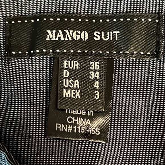 Mango Blue/Grey High Rise Mermaid Style Pleated‎ Back Maxi Skirt Size 4 - Picture 13 of 16